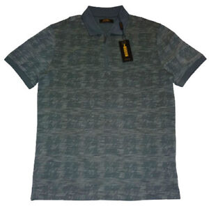 NWT ZILLI men's zip Polo shirt 100%  Mercerized Cotton gray Sz 2XL