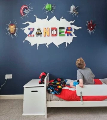 Childrens personalised letters Marvel name. Avengers superhero boys batman wall - Image 1 of 4