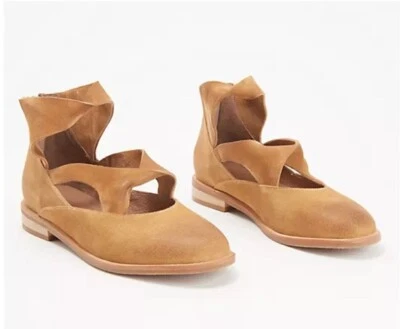 New Antelope Lalana Suede Back Zip Flat Booties Straps Brown Size EU 37 US 6-6.5 - Image 1 of 4