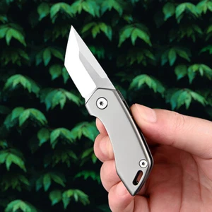 Mini Titanium Folding Pocket Knife D2 Blade EDC Outdoor Survival Keychain Tools - Picture 1 of 12