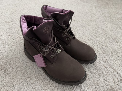 Stivali donna Timberland nuovi con scatola misura 8 5 marrone rosa stringati