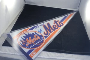 Vintage 1987 New York Mets Baseball MLB Pennant Autographed By Ed Kranepool 29" - Picture 1 of 9