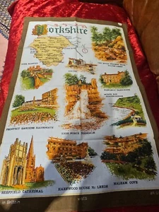 Vintage Vista 80er Jahre Baumwolle Geschirrtuch - Yorkshire - perfekt  - Bild 1 von 8
