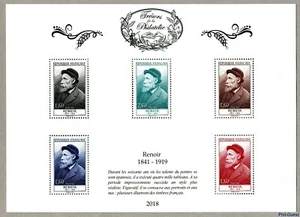 France 2018 Treasures Philately pierre auguste RENOIR 1841 1919 painter ms5v mnh - Picture 1 of 1