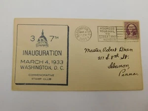 1933 F.D.R. Franklin D Roosevelt Washington D.C. Inauguration Cover (095) - Picture 1 of 2