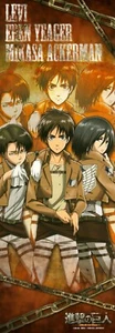 poster Attack on Titan anime Shingeki no Kyojin Eren Yeager Jaeger Mikasa Levi - Picture 1 of 2