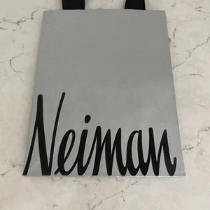 Neiman Marcus Silver Black Ribbon Double Handle Paper Gift Bag 7x9.5x4 - Picture 1 of 14
