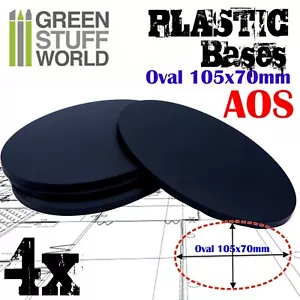4x Peanas Plastico OVALADAS 105x70mm - bases miniatura AOS Wargames 70x105mm - Imagen 1 de 3
