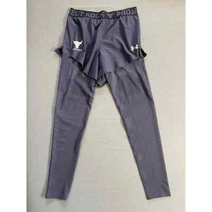 RARE Under Armour Mens Large Project Rock Compression Leggings 2 in 1 Shorts NWT - Picture 1 of 7