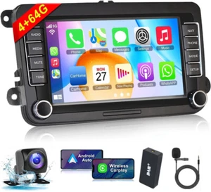DAB+ 4+64GB Android13 Autoradio Carplay GPS für VW GOLF 5 6 Passat Touran Polo - Bild 1 von 24