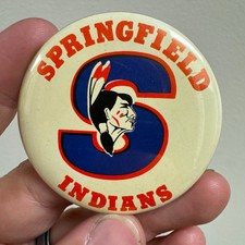 Vintage Springfield Indians AHL Hockey Team Pin Pinback Button