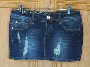 C'est Toi Ladies Size S Distressed/Destroyed Blue Denim Mini Skirt - Bild 1 von 2
