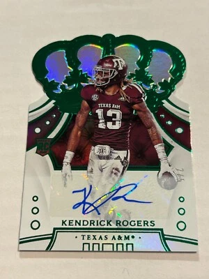 2020 CHRONICLES DRAFT KENDRICK ROGERS 2/5 GREEN EMERALD ROOKIE AUTO TEXAS A&M SP - Image 1 of 2