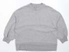 ASOS Womens Grey Cotton Pullover Sweatshirt Size 10 Pullover - Oversized