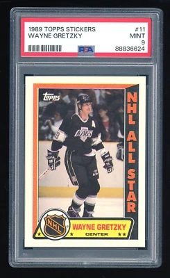 Wayne Gretzky 1989-90 Topps Sticker Inserts #11 HOF Los Angeles Kings PSA 9 MINT - Image 1 of 2