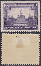 Newfoundland 1929 10 C. War Memorial Violet Sc-169 MVLH OG - US Seller