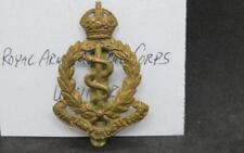 Royal Army Medical Corps WWII Era Brass Voided Cap Badge with Slider Strap