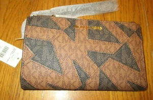 Neu mit Etikett Michael Kors Jet Set Signature Handy-Geldbörse mit doppeltem Reißverschluss  - Bild 1 von 4