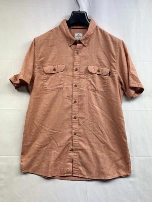 Rip Curl Mens Large Button Up Orange Shirt Large Front Pockets - Image 1 of 4