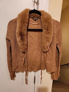 Women's Wild Fable Sweater Cover, Cardigan Light Brown, Small - Picture 1 of 5