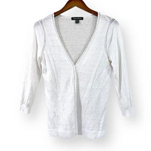 Tommy Bahama White 100% Linen Button Front Cardigan Size XS V-Neck 3/4 Sleeve - Picture 1 of 8