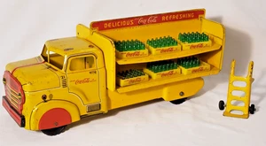Vintage Marx Stahl Coca-Cola Lieferwagen #21 Bollerwagen Cola Kisten Flaschen 50er - Bild 1 von 16