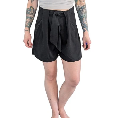 Pantalones Cortos Amour Vert Eldora Tencel Sarga Negros Para Mujer | S Foto 1 de 4