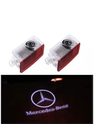 2X LUCI DI CORTESIA SOTTO PORTA LOGO MERCEDES BENZ CLASSE A B C W177 GLA GLC GLB - Immagine 1 di 3