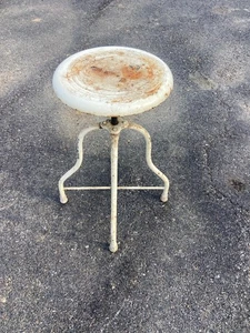 Vintage Adjustable Steel Drafting Drafter Swivel Counter Stool - Picture 1 of 8
