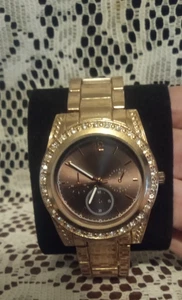 "Reloj FMD Hombre Tono Oro Rosa 40mm Cuarzo Analógico Esfera Marrón 7.5"" Funcionamiento" - Imagen 1 de 5