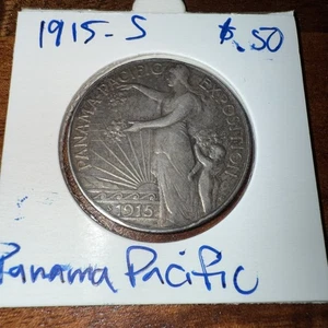 1915-S Panama Pacific Commemorative Half Dollar, Better Date Commem - Picture 1 of 4