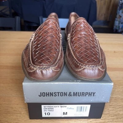 Johnston & Murphy Men's Size 10M Loafer Shoes Full Leather Brown w/  Box! NICE - Image 1 of 4