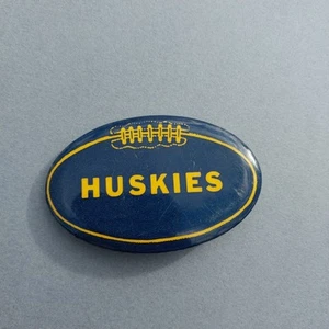 Huskies High School Football Blue Gold Button Pinback 2 3/4" - Picture 1 of 2