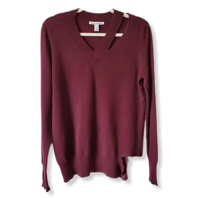 Suéter Otoño Cachemira Granate Corte Cuello en V XS Acogedor Minimalista Moderno Escandi Foto 1 de 4