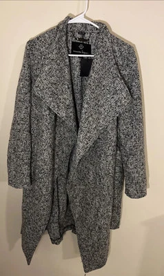 Nanette  Lepore women’s Trench Coat With Belt Grey And Black Size LG - Image 1 of 4