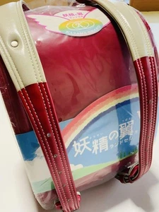 Fairy Wing Myuge Randoseru Red Japanese School Bag Girls Cracked Used Rare - Picture 1 of 12