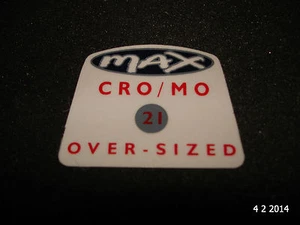 1 AUTÉNTICO NOS RALEIGH "MAX CRO/MO OVERSIZE" CUADRO DE BICICLETA PEGATINA #12 CALCOMANÍA - Imagen 1 de 1