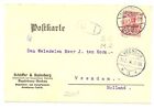 GERMANY 1911 POSTCARD TO HOLLAND -PERFIN S.B.M.R.- VF @1 