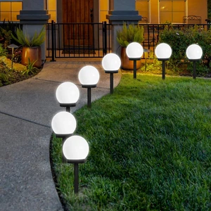 Solar Lights Outdoor LED Globe Ball Round Otdair Garden Light Waterproof 8 Pcs - Picture 1 of 7