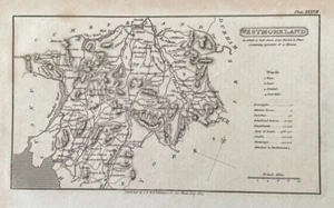 ANTIQUE MAP WESTMORELAND 1824 BY BENJAMIN CAPPER PUBLISHED BY G&WB WHITTACKER - Picture 1 of 3