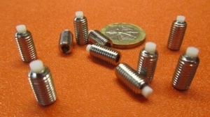 Kmac 18-8 Stainless Steel Set Screws, Nylon Tip, 1/4-28 x 1/2" Length, 10 Pcs - Picture 1 of 4
