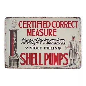 Letrero SHELL GASOLINA Metal Estilo Vintage Garaje Coche Hombre-Cueva She-Shed NUEVO OZ VENDEDOR - Imagen 1 de 4