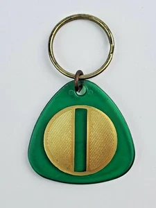 Vintage Letter O Green plastic Keychain Gold letter Name Alphabet 1980's - Picture 1 of 4