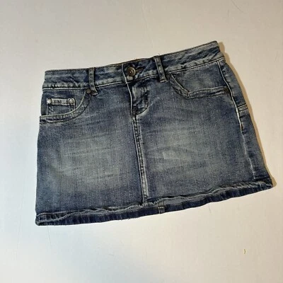 De Colección Y2K No Boundaries Denim Micro Mini Falda Jean Talla 5 Bordada Foto 1 de 4