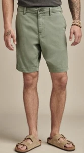Lucky Brand 9" Stretch Twill Flat Front Shorts TENCEL™ Fabric Size 31 Green Bay - Picture 1 of 6