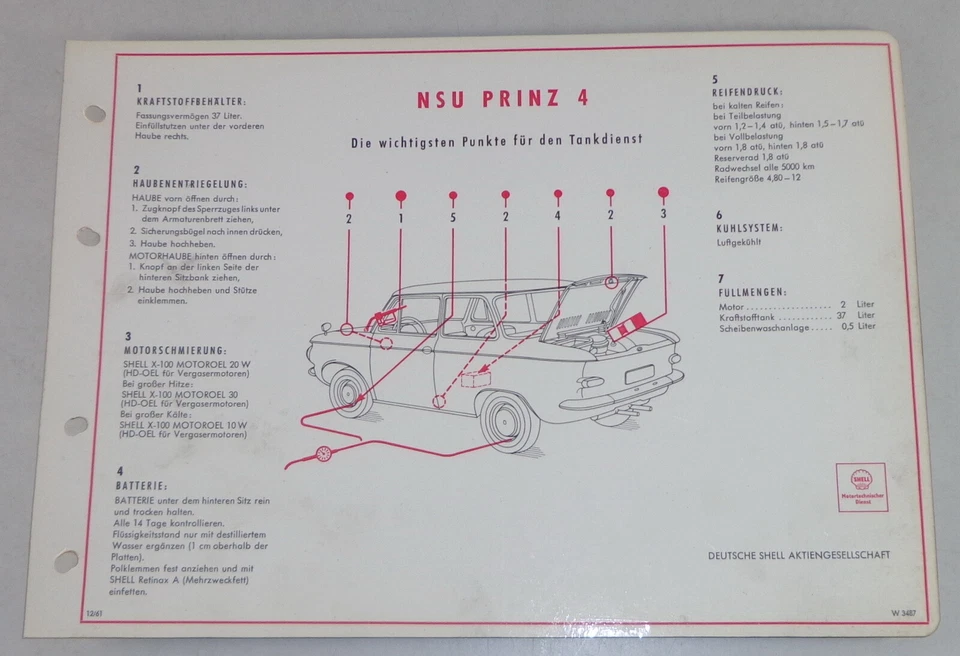 Shell Lubrificazione per NSU Principe 4 Stand 12/1961 - Immagine 1 di 1