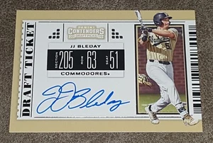 Tarjeta de béisbol automática J.J. Bleday 2019 Panini Contenders Draft Picks #14 Vanderbilt - Imagen 1 de 2