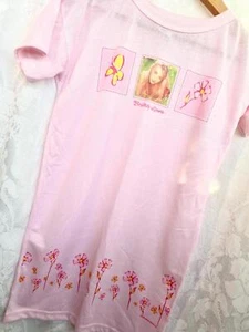 Y2K Britney Spears 2000 Vtg NWT Pink Nightgown Girly Flower Trim-SUPER RARE Sz 6 - Picture 1 of 6