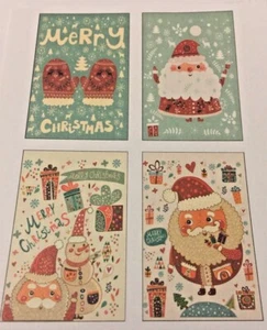 TARJETAS DE NAVIDAD - PAQUETE DE 8 -4 DISEÑOS FELIZ NAVIDAD - Imagen 1 de 2