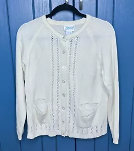 Vintage Creme Strickjacke Pullover Medium Coquette Landhaus Oma Feenkern Retro - Bild 1 von 5